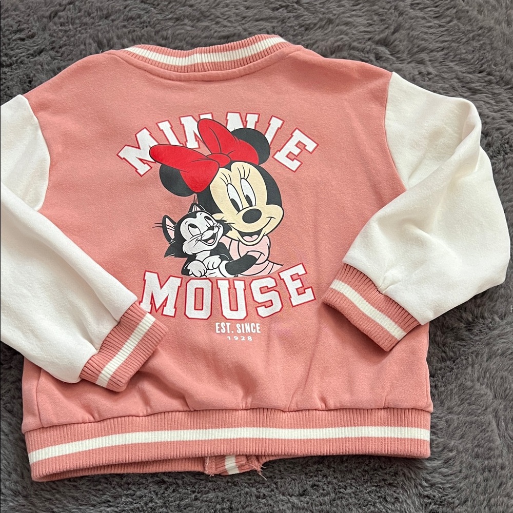 H&M Minnie Mouse Pink and White Hoodie